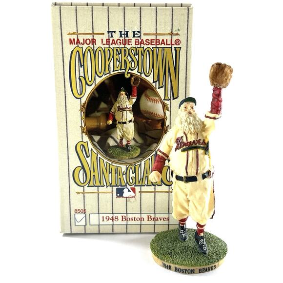 Cooperstown Santa Claus 1948 Boston Braves Figurine Flambro 1994 MLB w/ Box - Picture 1 of 7